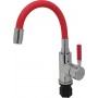 L1399-1 Смеситель для умывальника с гибким изливом (красный)