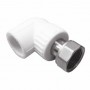 Полипропилен PP-R Угол с накидной гайкой белый вн 25х3/4 (20\120) Valfex