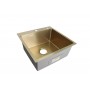 Кухонная мойка из нержавейки Wisent 5050GM-114 (50*50, поверхность: декор millet grains (просо), цвет: золото, no logo, жёлтая наклейка)