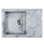 Мойка для кухни из искусственного камня WISENT WB15-16 (мрамор серо-чёрный) (сифон в комплекте)