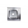 Кухонная мойка из нержавейки Wisent WD-6060-L ( накладная, 0.6 мм, поверхность: декор millet grains (просо), цвет: матовая, без сифона)