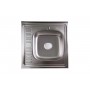 Кухонная мойка из нержавейки Wisent WD-6060-R ( накладная, 0.6 мм, поверхность: декор millet grains (просо), цвет: матовая, без сифона)
