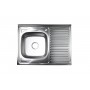 Кухонная мойка из нержавейки Wisent WD-8060-L ( накладная, 0.6 мм, поверхность: декор millet grains (просо), цвет: матовая, без сифона)