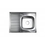 Кухонная мойка из нержавейки Wisent WD-8060-R ( накладная, 0.6 мм, поверхность: декор millet grains (просо), цвет: матовая, без сифона)
