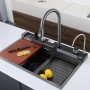 Комплект WG-37545BDF, Кухонная мойка+СМЕСИТЕЛЬ WISENTнерж., графит,+7в 1, 2-коробки