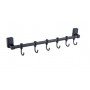 WP2615-6 Планка с шестью подвижными крючками WIZENT, цвет графит 