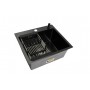 WS-35044BD/GER013 Мойка кухонная WISENT, ГРАФИТ ДЕКОР, нерж. сталь, с сифоном, дозатором и коландером WS-35044BD/GER013 Мойка кухонная WISENT, ГРАФИТ ДЕКОР, нерж. сталь, с сифоном, дозатором и коландером